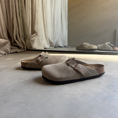Birkenstock Boston SFB Taupe Suede Leather – Regular Fit