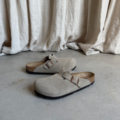 Birkenstock Boston SFB Taupe Suede Leather – Regular Fit