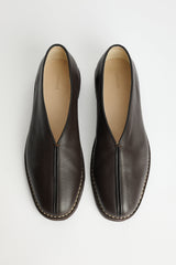 Lemaire Piped Crepe Slippers Dark Brown